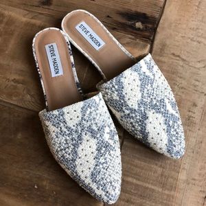 Steve Madden Studden Snakeskin Mules